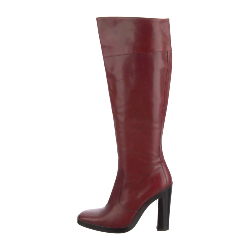 Balenciaga burgundy leather boots SZ 7.5 4.25” heel